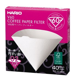 HARIO Papierfilter weiß für V60, VCF-02-40W, 40 Stück